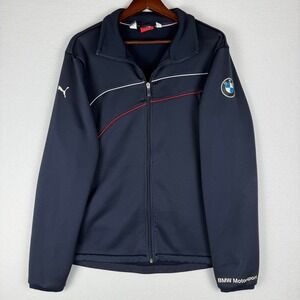 Puma‎ BMW Motorsport Performance Jacket Mens Large Navy Blue Fleece Zip Up